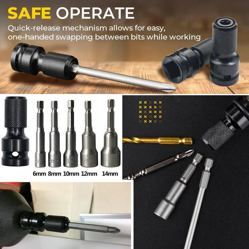 📢📢50% OFF !! ⏰ 1/4 Hex Shank Socket Converter – 1/2 to 1/4, Quick Release ⚙️