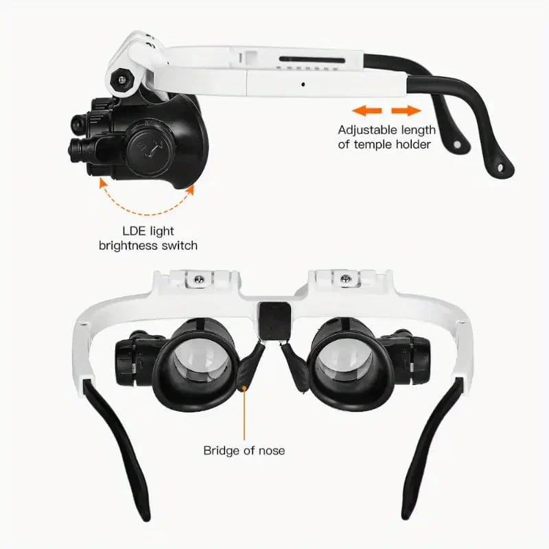 📢📢50% OFF !! ⏰2026 Adjustable Head Magnifier with Light – 3X Zoom for Precision Work