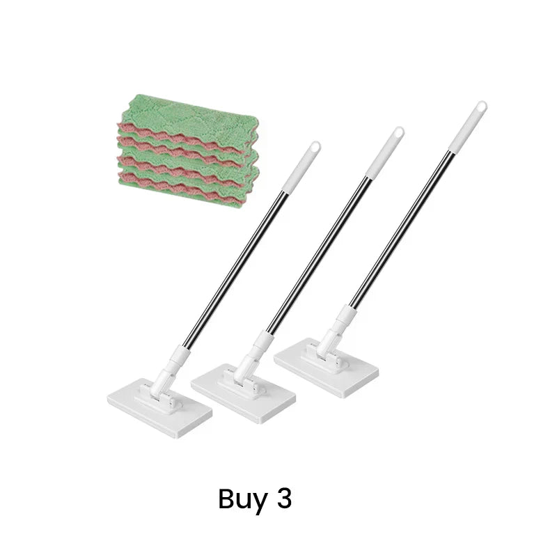 🔥2026 Bestseller🔥Flat Mop with Stainless Steel Handle, come with Reusable Washable Mop Cloths🏆