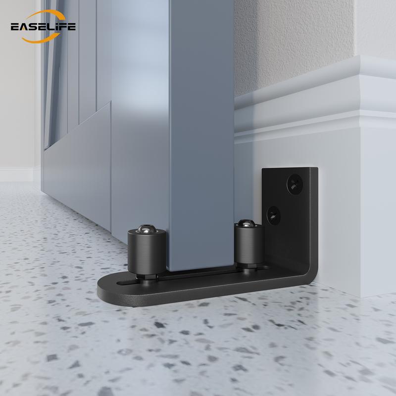 🎁Hot Sale 50% OFF⚡EaseLife Barn Door Bottom Guide – Adjustable Roller, Easy Wall‑Mount Install