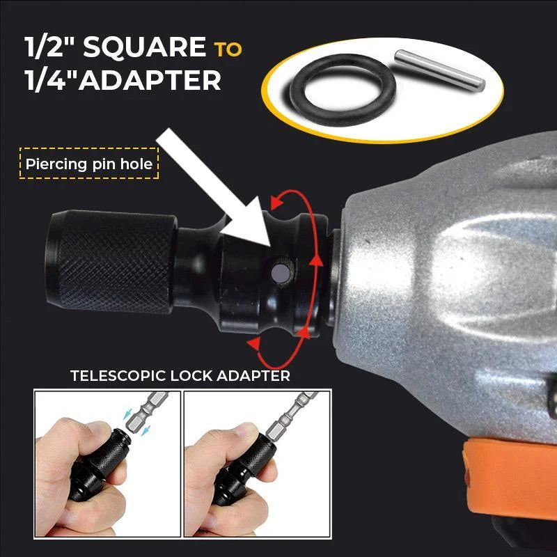 📢📢50% OFF !! ⏰ 1/4 Hex Shank Socket Converter – 1/2 to 1/4, Quick Release ⚙️