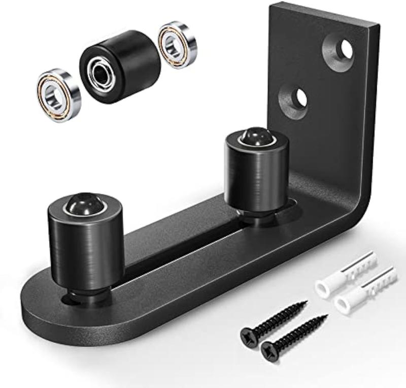 🎁Hot Sale 50% OFF⚡EaseLife Barn Door Bottom Guide – Adjustable Roller, Easy Wall‑Mount Install