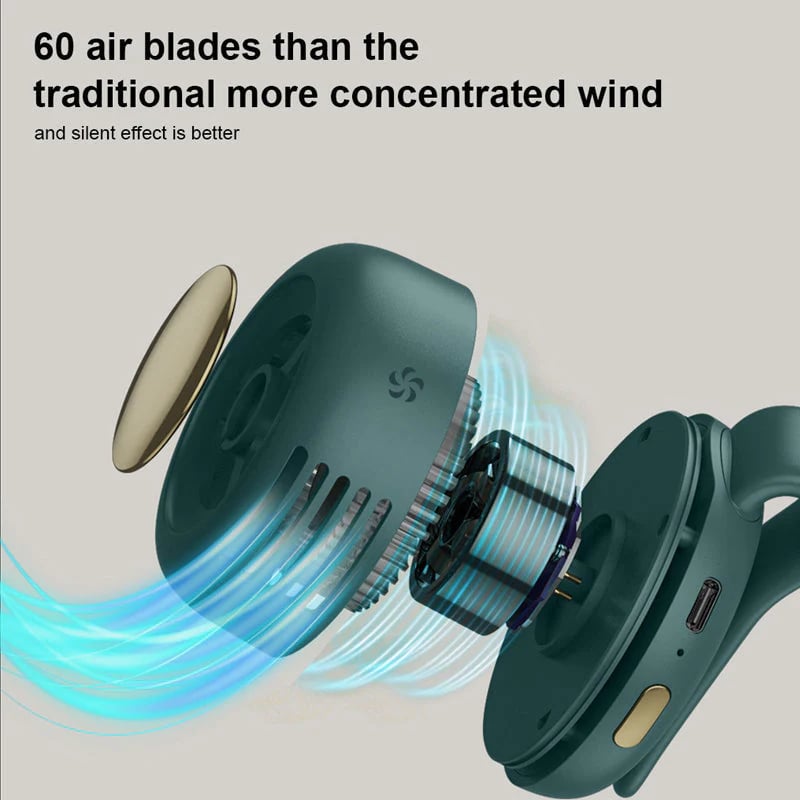 📢📢50% OFF !! ⏰ Whirlwind Clip Waist Neck Fan – 2-in-1 Clip-On & Wearable, Hands-Free Cooling Anywhere