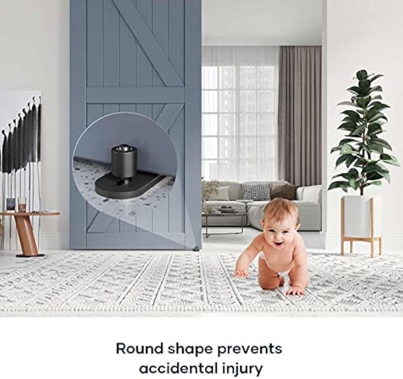 🎁Hot Sale 50% OFF⚡EaseLife Barn Door Bottom Guide – Adjustable Roller, Easy Wall‑Mount Install