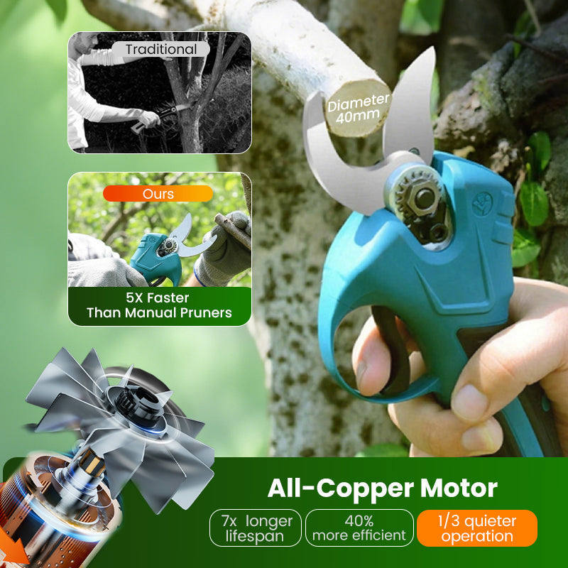 📢📢50% OFF !! ⏰ELECTRIC PRUNING SHEARS - Cordless & 10mm Cutting Capacity, 2-Hour Fast Charge, Ergonomic Design for Garden and Orchard 🌿🔋
