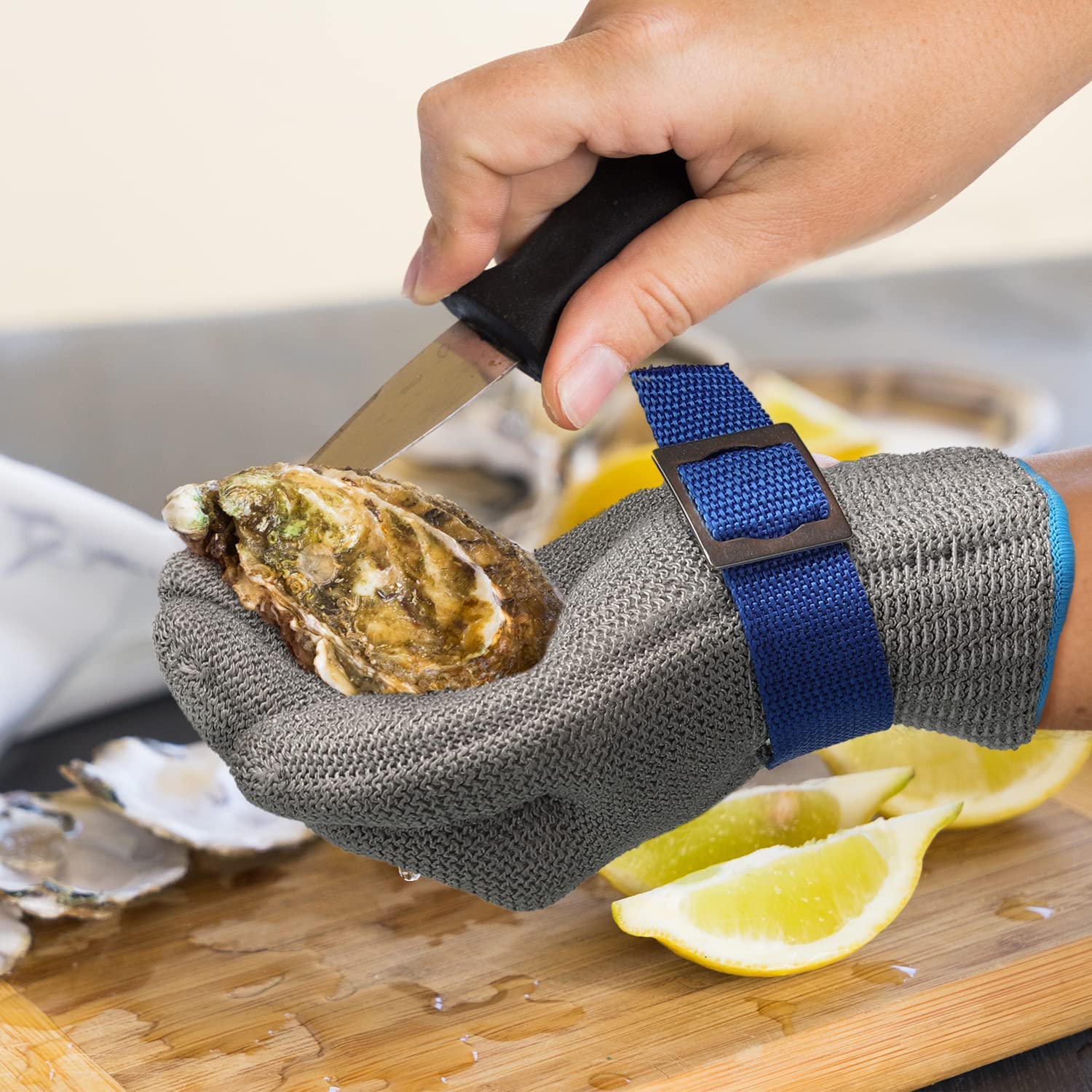📢📢50% OFF !! ⏰Food Grade Metal Mesh Glove – Cut Resistant, ANSI A9, Easy Clean 🍖