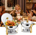 📢📢50% OFF !! ⏰ Stainless Steel Chafing Dish Set – 5QT, Gold, Professional Buffet Warmer ⭐