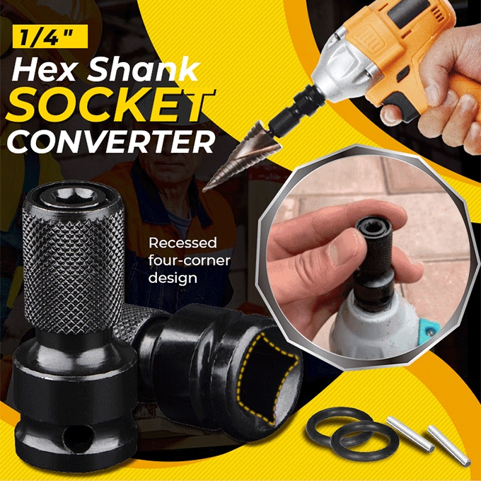 📢📢50% OFF !! ⏰ 1/4 Hex Shank Socket Converter – 1/2 to 1/4, Quick Release ⚙️