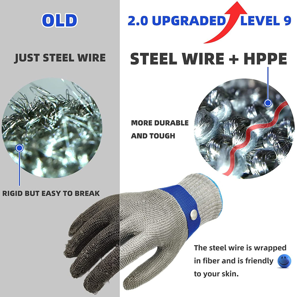 📢📢50% OFF !! ⏰Food Grade Metal Mesh Glove – Cut Resistant, ANSI A9, Easy Clean 🍖