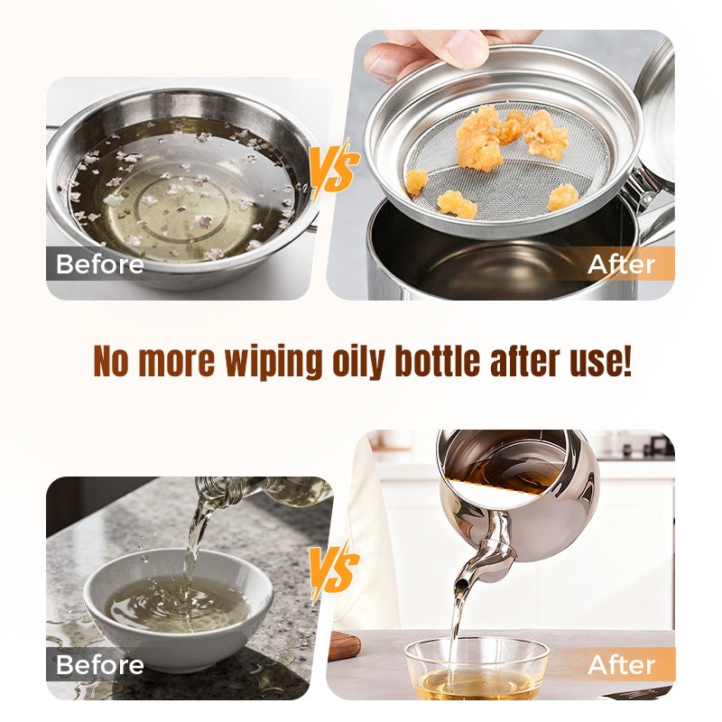 📢📢50% OFF !! ⏰Stainless Steel Oil Filter Pot