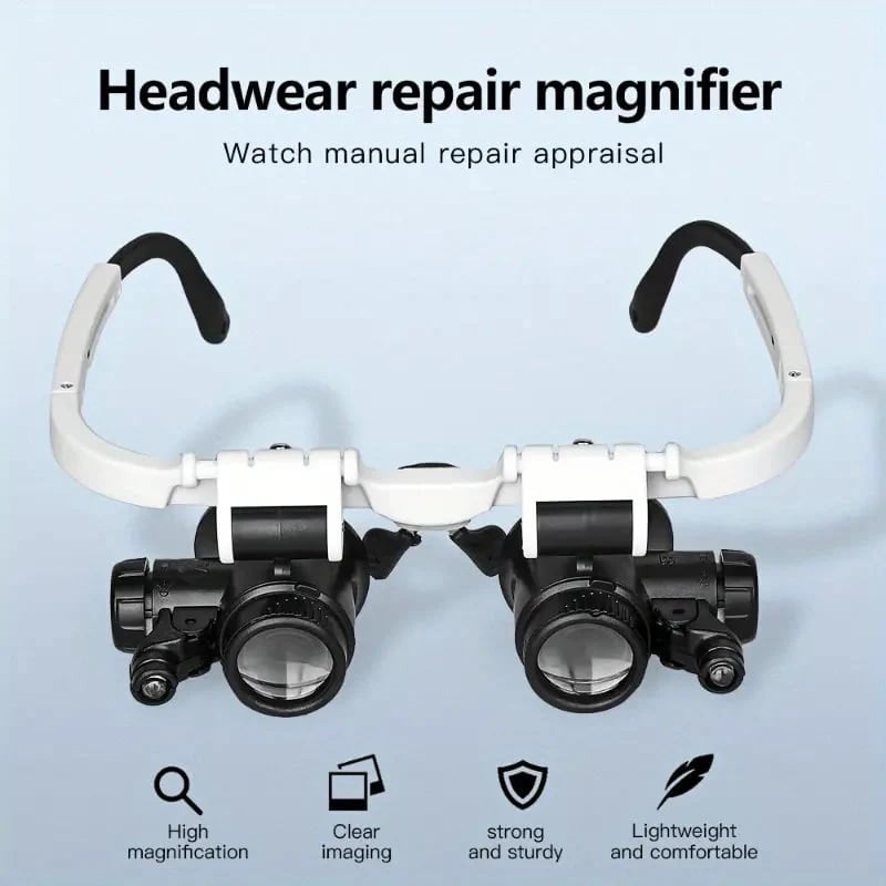 📢📢50% OFF !! ⏰2026 Adjustable Head Magnifier with Light – 3X Zoom for Precision Work