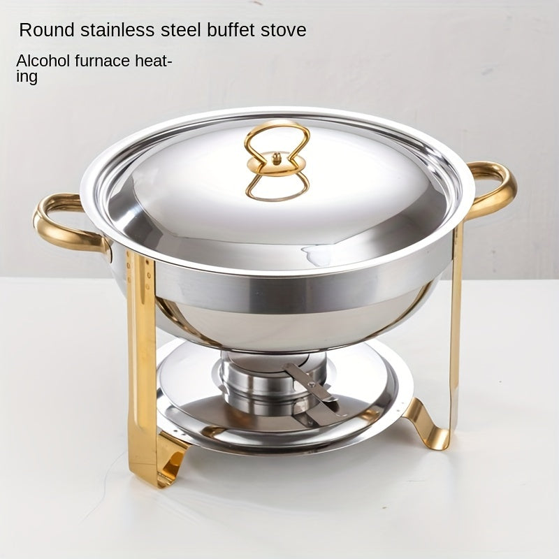 📢📢50% OFF !! ⏰ Stainless Steel Chafing Dish Set – 5QT, Gold, Professional Buffet Warmer ⭐