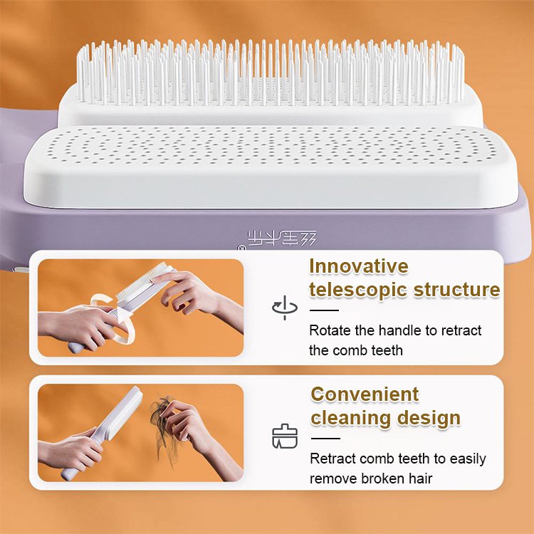 🔥Big discounts available  🔥💇‍♀️✨Automatic Self-Cleaning Rotating & Liftable Hair Comb for Smooth Detangling and Styling🎁
