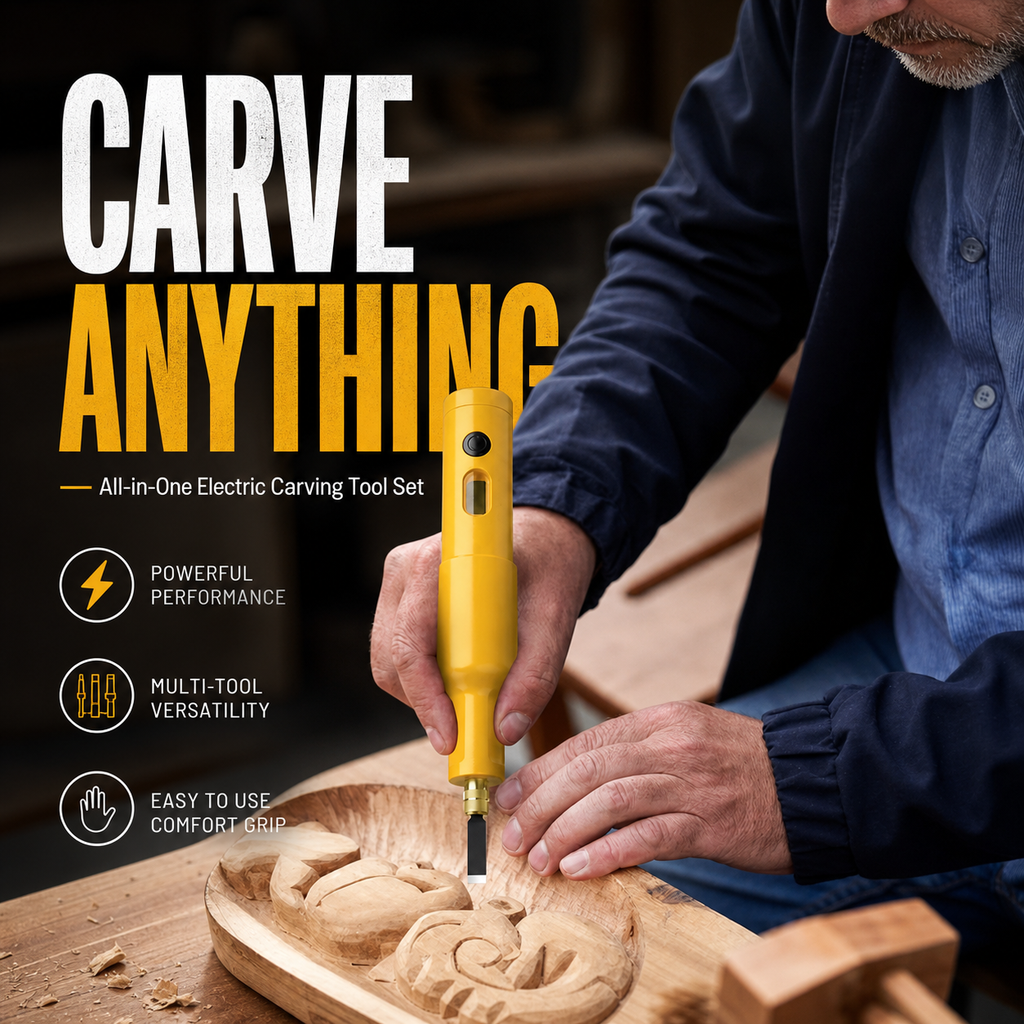 📢📢50% OFF !! ⏰ All-in-One Electric Carving Tool Set 50% OFF! Precise, powerful, versatile – perfect for wood, linoleum & DIY projects. 🔥🎨