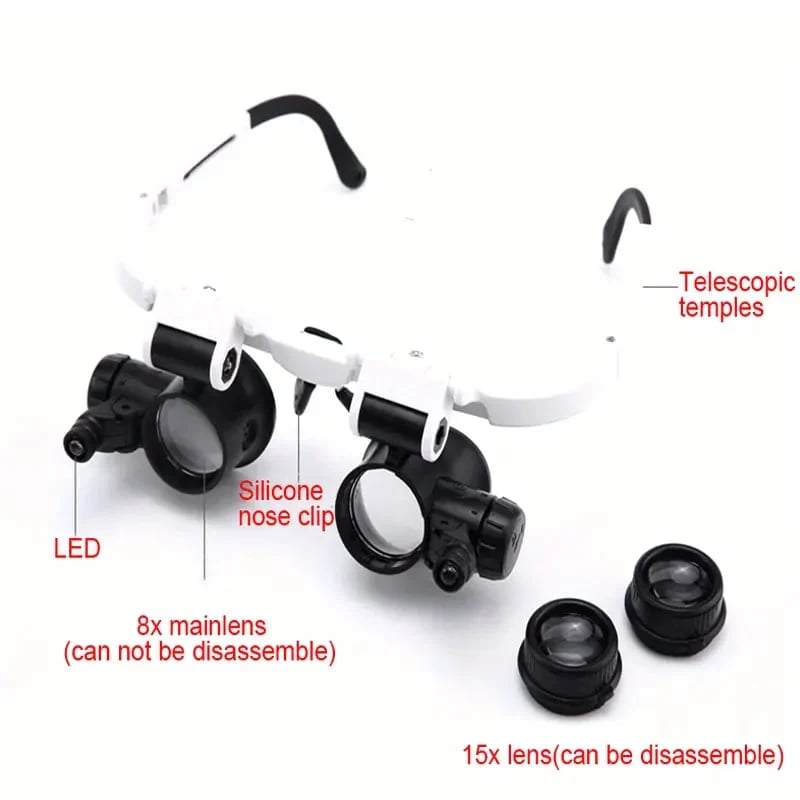📢📢50% OFF !! ⏰2026 Adjustable Head Magnifier with Light – 3X Zoom for Precision Work