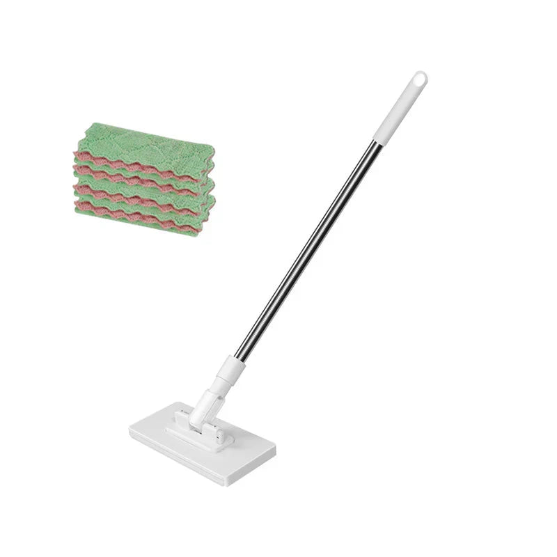 🔥2026 Bestseller🔥Flat Mop with Stainless Steel Handle, come with Reusable Washable Mop Cloths🏆