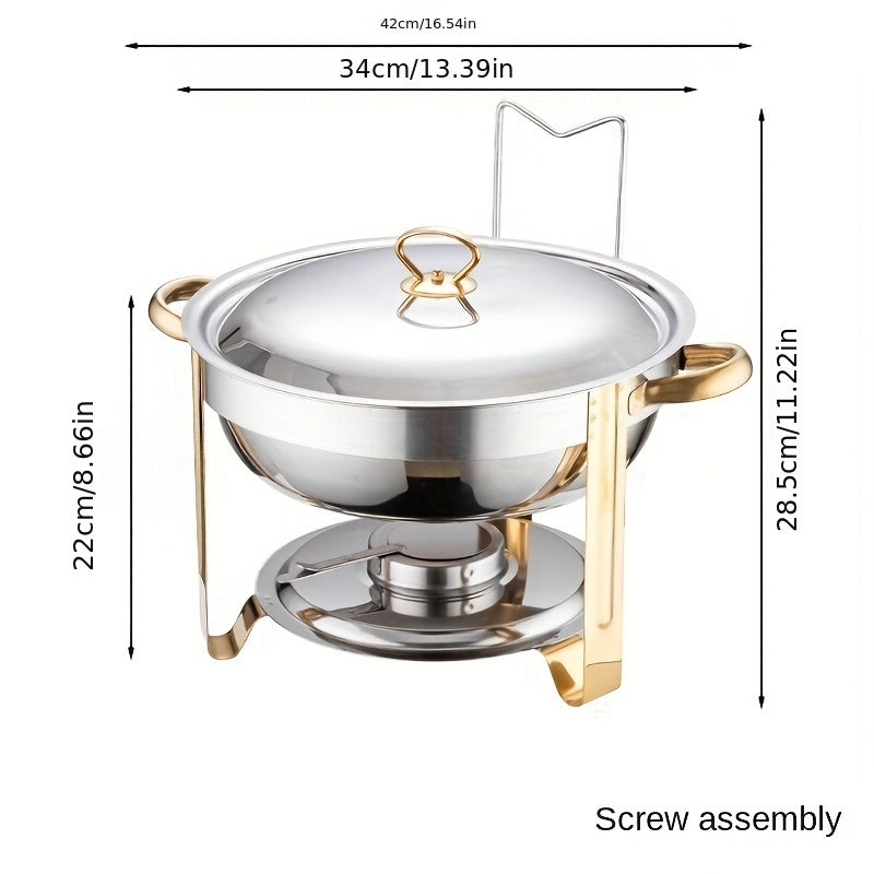📢📢50% OFF !! ⏰ Stainless Steel Chafing Dish Set – 5QT, Gold, Professional Buffet Warmer ⭐