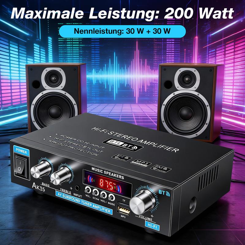 📢📢50% OFF !! ⏰AK35 Stereo Amplifier Home Audio Bluetooth 5.0 Max