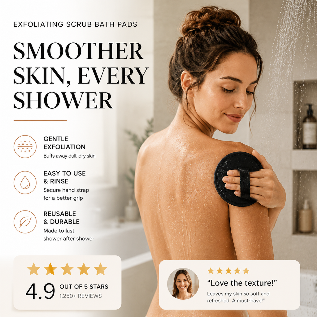 📢📢50% OFF !! ⏰🖤Exfoliating Scrub Bath Pads🧖‍♀️Gently exfoliate, unclog pores, reveal brighter skin