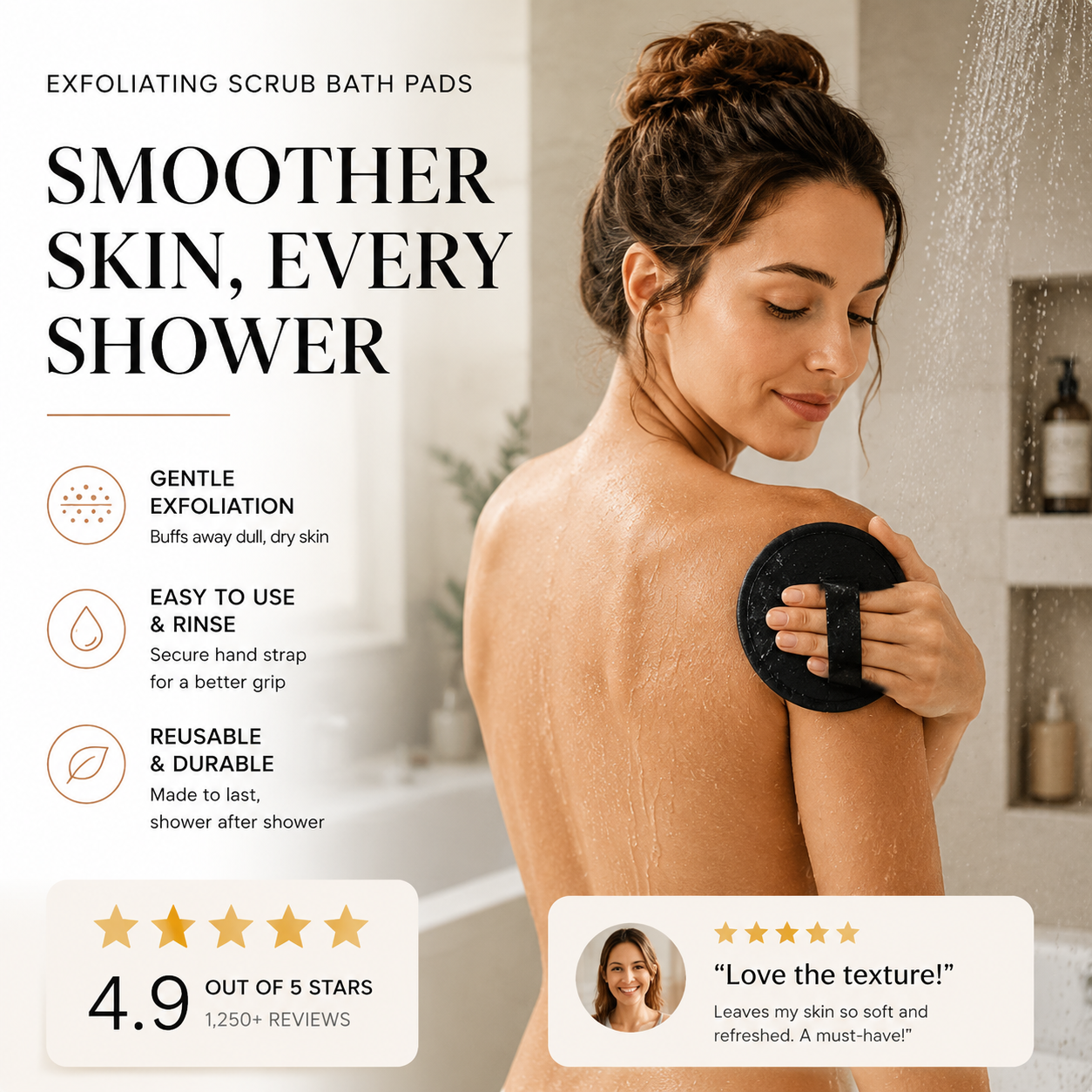📢📢50% OFF !! ⏰🖤Exfoliating Scrub Bath Pads🧖‍♀️Gently exfoliate, unclog pores, reveal brighter skin