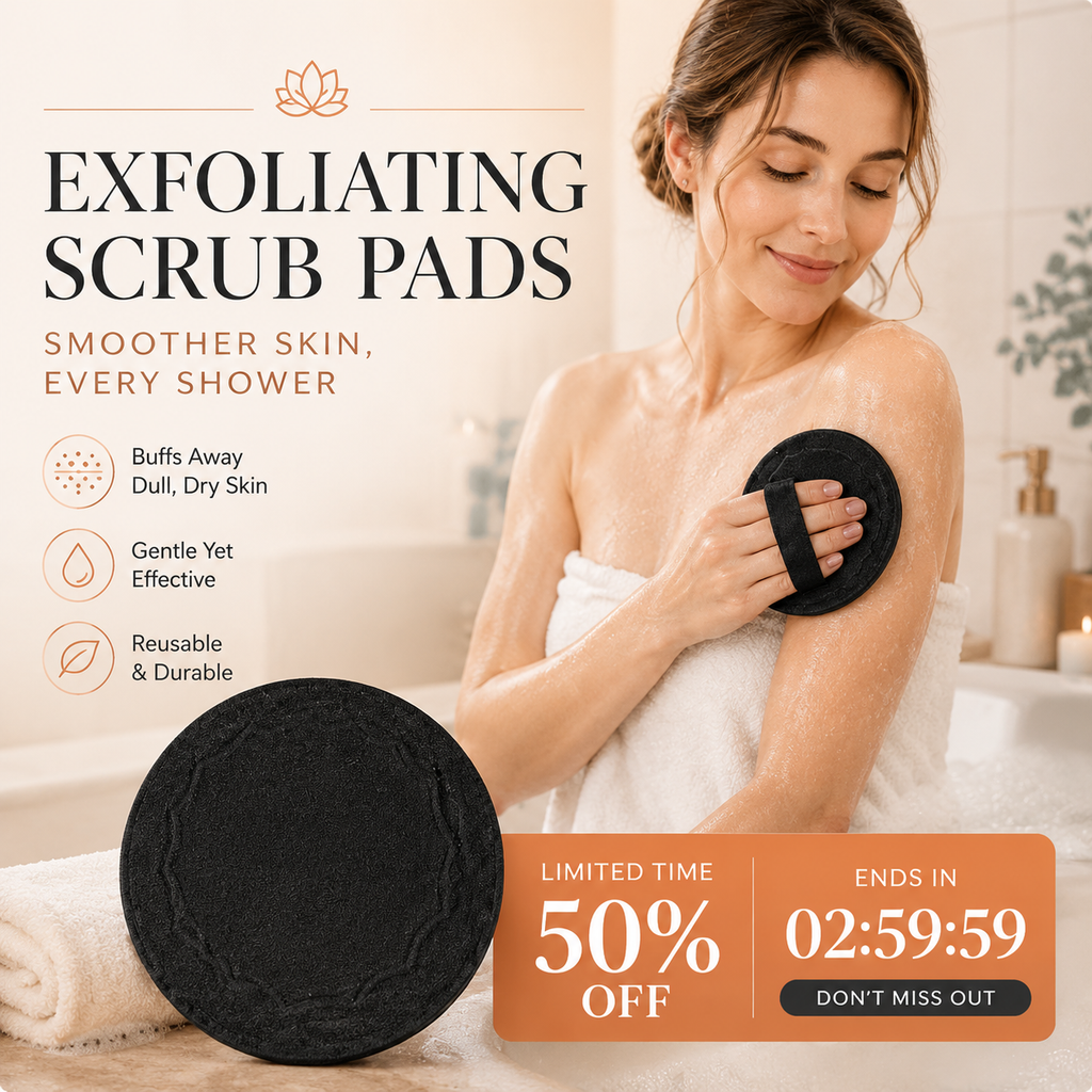 📢📢50% OFF !! ⏰🖤Exfoliating Scrub Bath Pads🧖‍♀️Gently exfoliate, unclog pores, reveal brighter skin