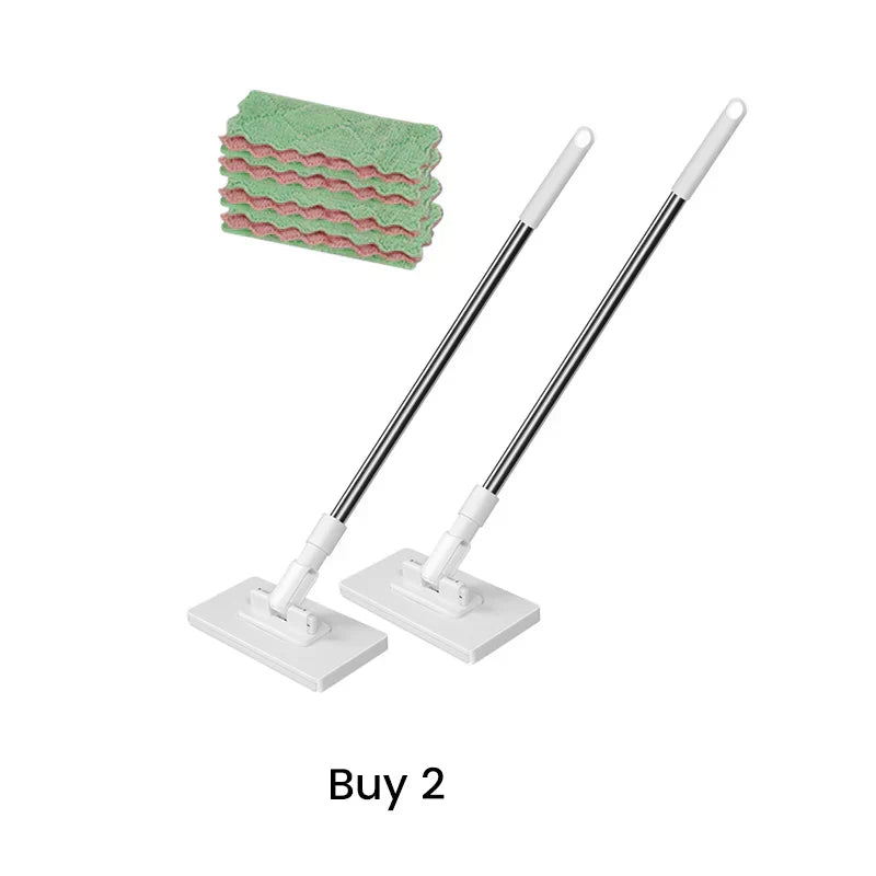 🔥2026 Bestseller🔥Flat Mop with Stainless Steel Handle, come with Reusable Washable Mop Cloths🏆