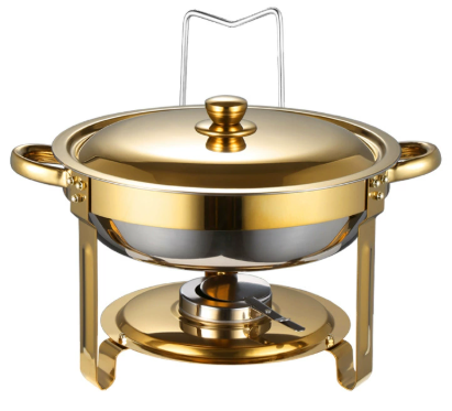 📢📢50% OFF !! ⏰ Stainless Steel Chafing Dish Set – 5QT, Gold, Professional Buffet Warmer ⭐