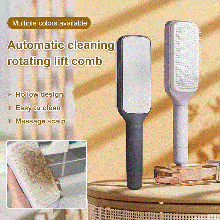 🔥Big discounts available  🔥💇‍♀️✨Automatic Self-Cleaning Rotating & Liftable Hair Comb for Smooth Detangling and Styling🎁