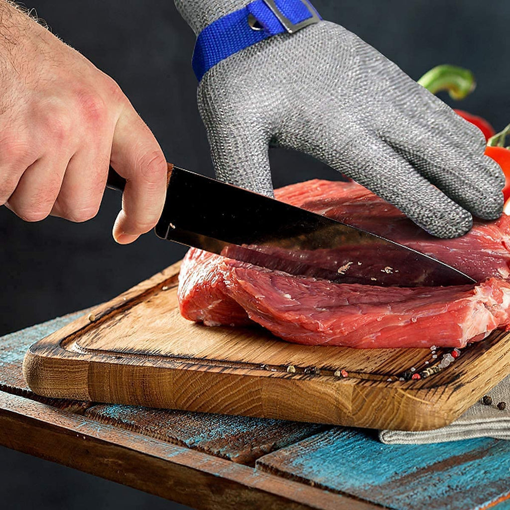 📢📢50% OFF !! ⏰Food Grade Metal Mesh Glove – Cut Resistant, ANSI A9, Easy Clean 🍖