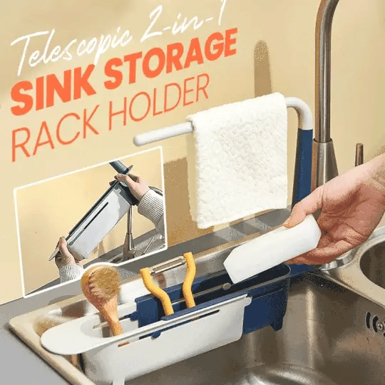 🔥LAST DAY SALE 50% OFF!!🔥Updated Telescopic Sink Storage Rack😊