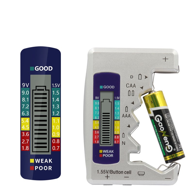 📢📢50% OFF !! ⏰Portable Digital Battery Tester‑Universal Checker for All‑Size Household Batteries
