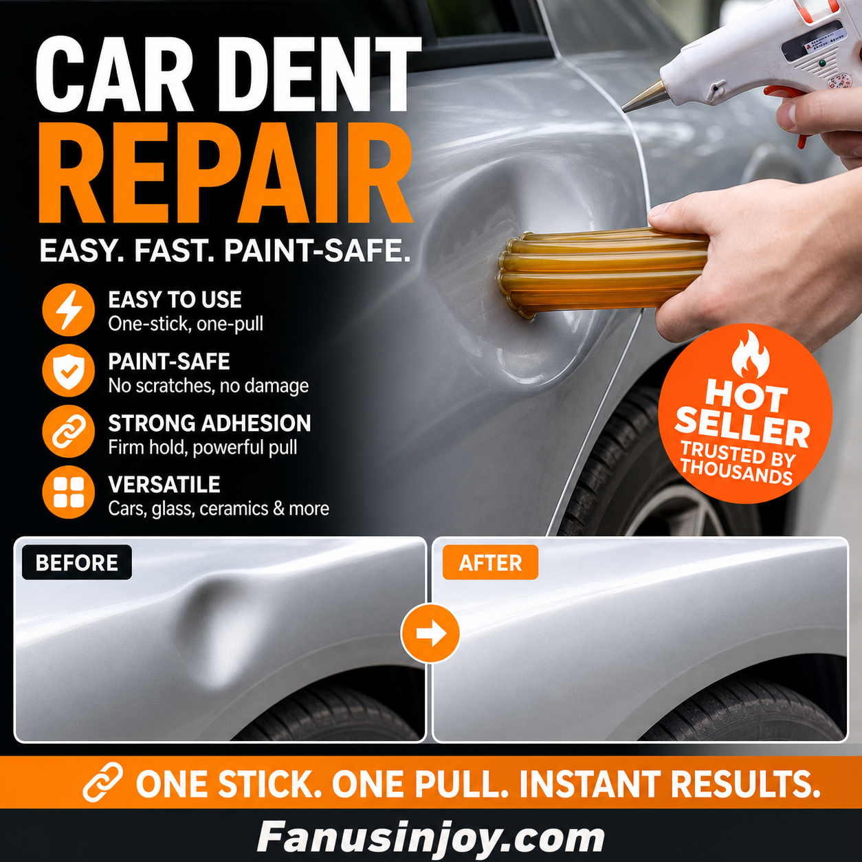 📢📢50% OFF !! ⏰Fix car dents effortlessly! 🚗Paintless Dent Repair Glue Stick for Car