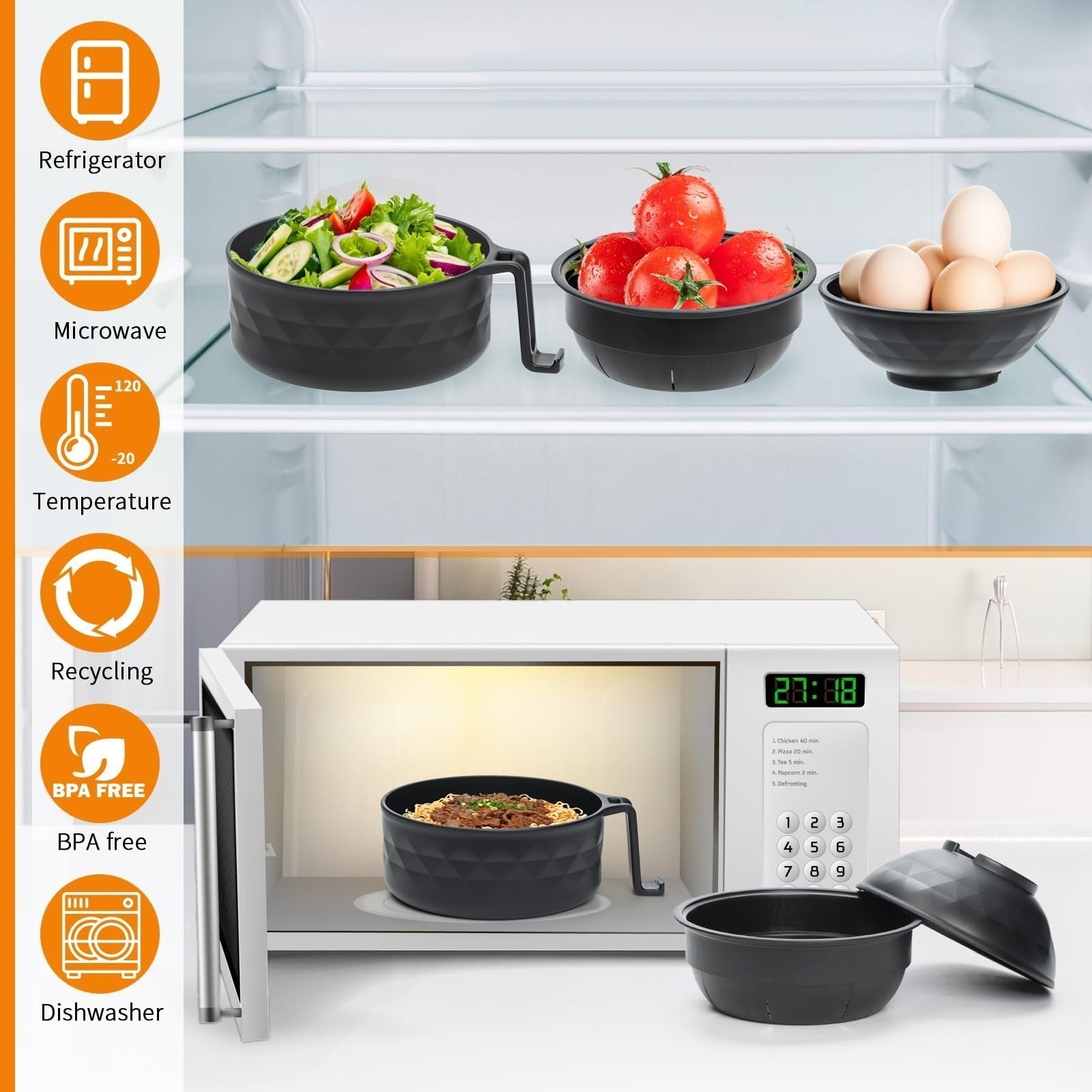📢📢50% OFF !! ⏰ Ramen Cooker Ramen Bowl Set with Chopsticks🍜