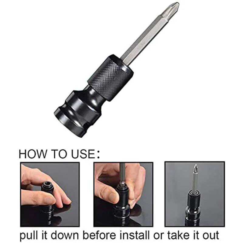 📢📢50% OFF !! ⏰ 1/4 Hex Shank Socket Converter – 1/2 to 1/4, Quick Release ⚙️
