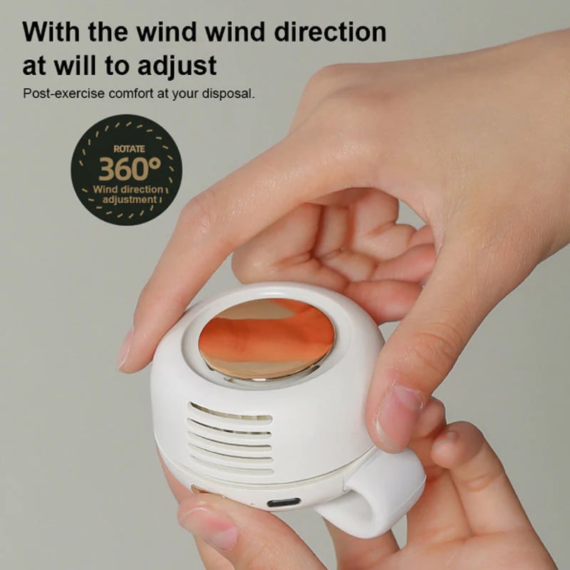 📢📢50% OFF !! ⏰ Whirlwind Clip Waist Neck Fan – 2-in-1 Clip-On & Wearable, Hands-Free Cooling Anywhere
