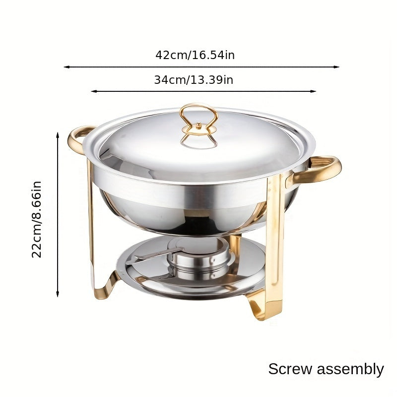 📢📢50% OFF !! ⏰ Stainless Steel Chafing Dish Set – 5QT, Gold, Professional Buffet Warmer ⭐