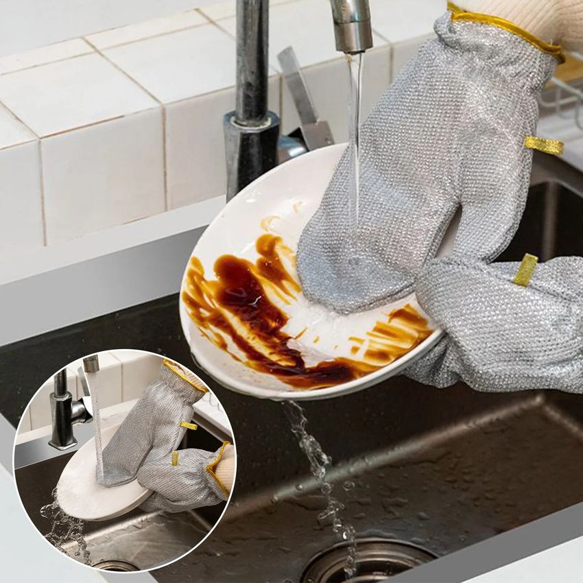 🧤 BUY 2 GET 1 FREE! ✨ Dishwashing Wire Gloves - Cut-Resistant & Flexible, Protect Hands from Sharp Edges and Hot Water, Durable for Daily Use 🍽️📦