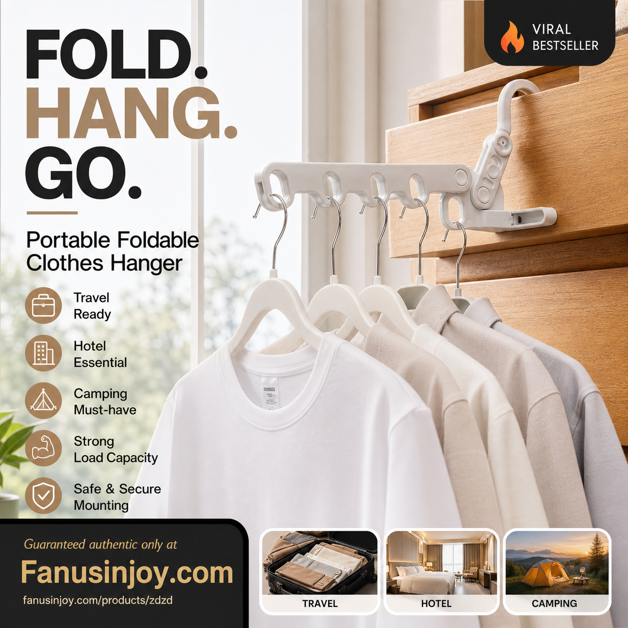 📢📢50% OFF !! ⏰Hang clothes anywhere you want！Portable Foldable Clothes Hanger