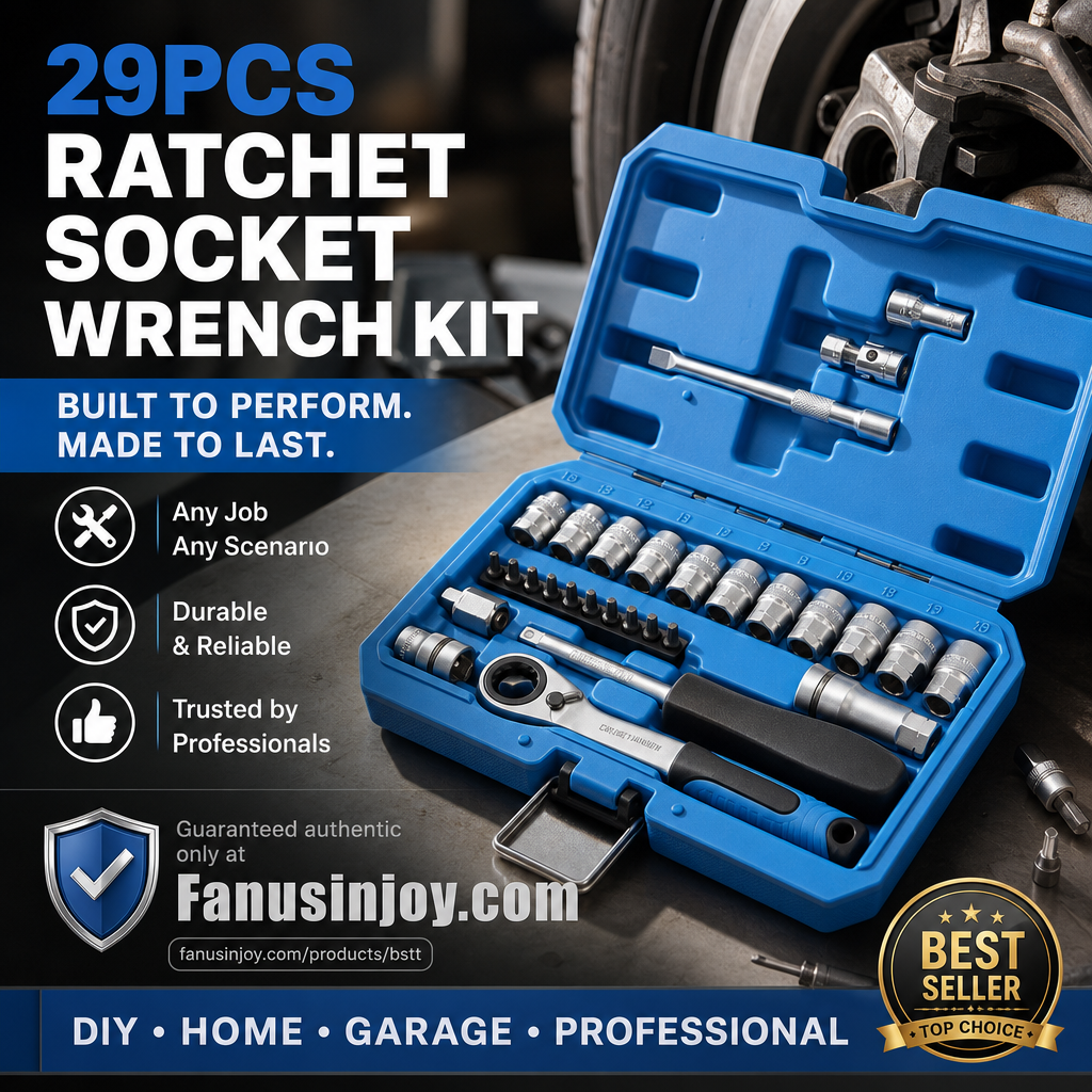 📢📢50% OFF !! ⏰29pcs Core Ratchet Socket Wrench Kit – Chrome‑vanadium steel, 11 sockets & 10 bits. Perfect for car repairs & DIY 🛠️✨