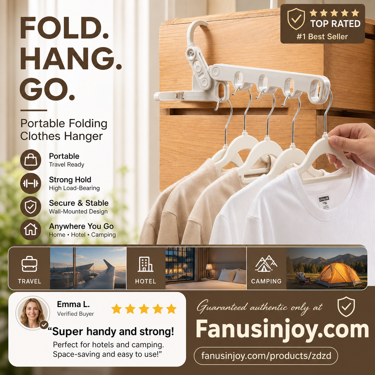 📢📢50% OFF !! ⏰Hang clothes anywhere you want！Portable Foldable Clothes Hanger
