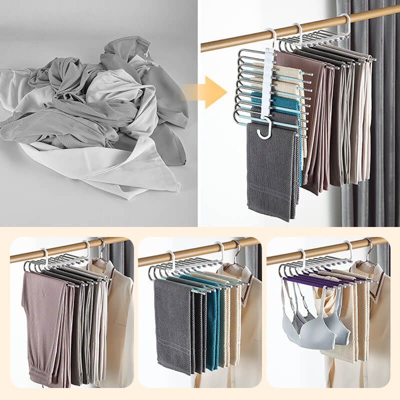 🥳2026 HOT SALE 50% OFF🥳💞50K+ SOLD!✨ 💝Multi layer zipper magic pants rack