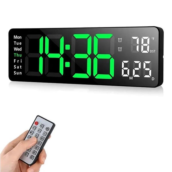 📢📢50% OFF !! ⏰16 Large Digital Clock with Temperature, Date, Auto DST, Night Light, Auto Brightness Dimmer