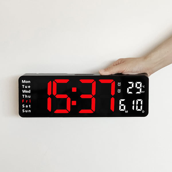 📢📢50% OFF !! ⏰16 Large Digital Clock with Temperature, Date, Auto DST, Night Light, Auto Brightness Dimmer
