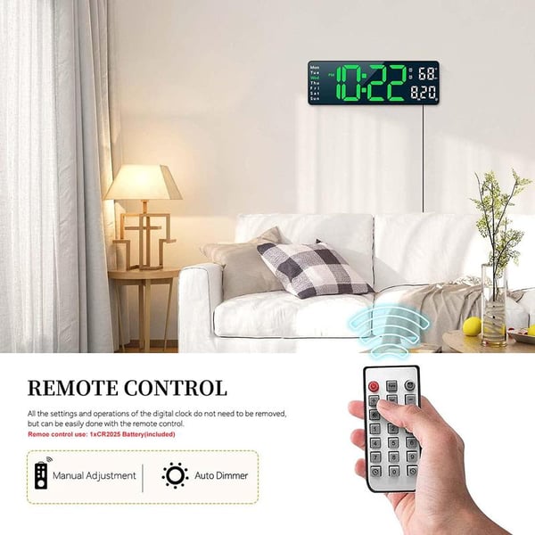 📢📢50% OFF !! ⏰16 Large Digital Clock with Temperature, Date, Auto DST, Night Light, Auto Brightness Dimmer