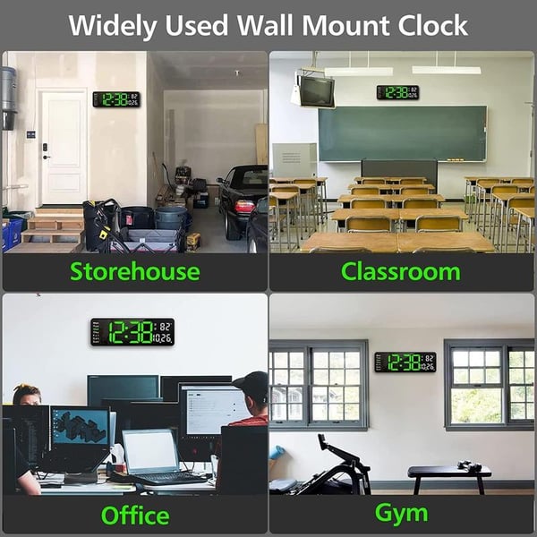 📢📢50% OFF !! ⏰16 Large Digital Clock with Temperature, Date, Auto DST, Night Light, Auto Brightness Dimmer