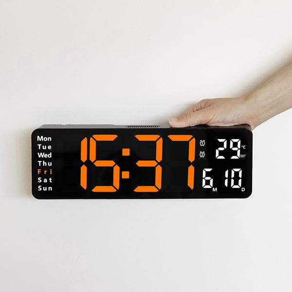 📢📢50% OFF !! ⏰16 Large Digital Clock with Temperature, Date, Auto DST, Night Light, Auto Brightness Dimmer