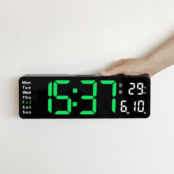 📢📢50% OFF !! ⏰16 Large Digital Clock with Temperature, Date, Auto DST, Night Light, Auto Brightness Dimmer