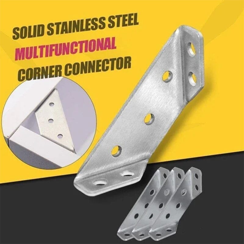 📢📢50% OFF !! ⏰UNIVERSAL STAINLESS STEEL FURNITURE CORNER BRACES — Triangular Stability Reinforcement | Rust-Proof Structural Support & Easy Install 🔧
