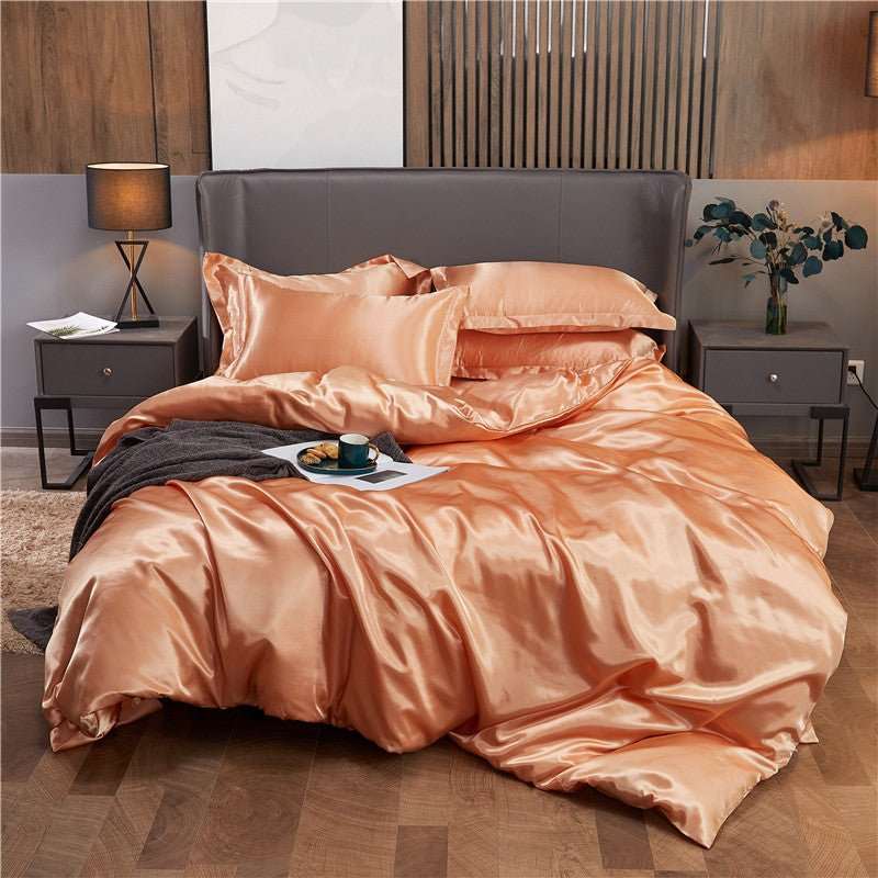 📢📢40% OFF !! ⏰25 Momme Luxury Pure Mulberry Silk Bedding Set of 4（1x Quilt Cover + 1x Bedsheet + 2x Pillowcases）