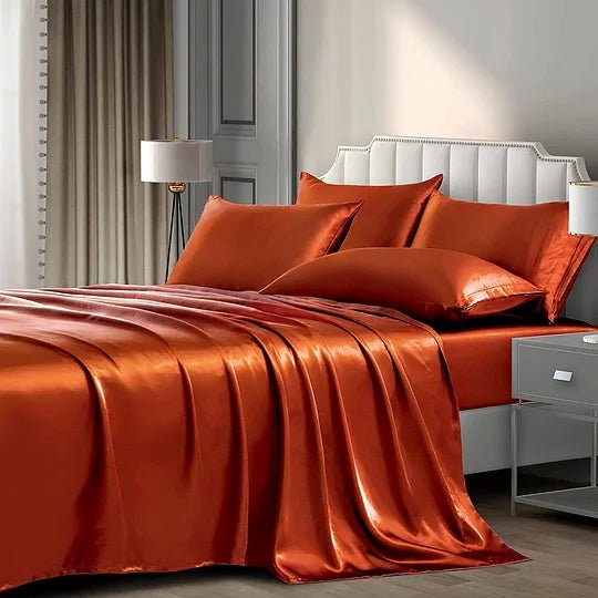 📢📢40% OFF !! ⏰25 Momme Luxury Pure Mulberry Silk Bedding Set of 4（1x Quilt Cover + 1x Bedsheet + 2x Pillowcases）